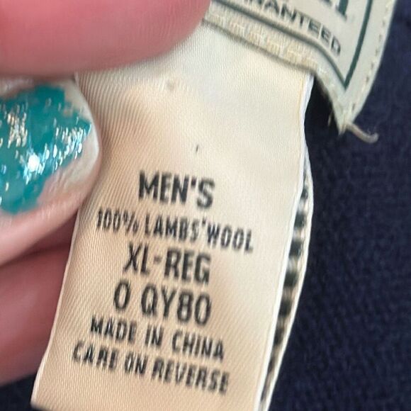 LL Bean Mens Blue Lambswool Sweater Vest size XL O QY80 - Picture 4 of 6